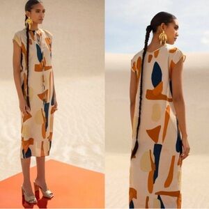 DIARRABLU Fanny Dress in Tilo Cream Print  Size Medium